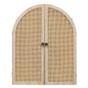 Miroir à volet effet bois et façades en rotin - MAYA