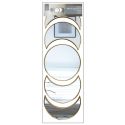 5 miroirs décoratifs phases de lune avec contour doré en polypropylène