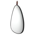 Miroir mural décoratif en forme de goutte avec lanière imitation cuir en polypropylène