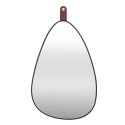 Miroir mural décoratif en forme de goutte avec lanière imitation cuir en polypropylène