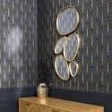 5 miroirs muraux décoratifs aux formes organiques avec contour doré