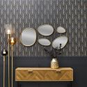 5 miroirs muraux décoratifs aux formes organiques avec contour doré