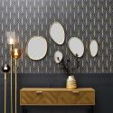 5 miroirs muraux décoratifs aux formes organiques avec contour doré