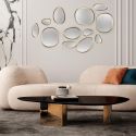 5 miroirs muraux décoratifs aux formes organiques avec contour doré