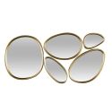 5 miroirs muraux décoratifs aux formes organiques avec contour doré
