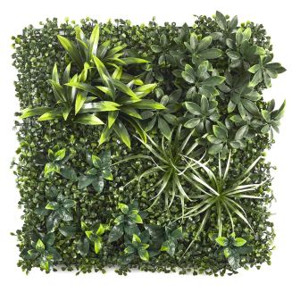 Mur végétal artificiel panache en polyéthylène vert 50x50cm