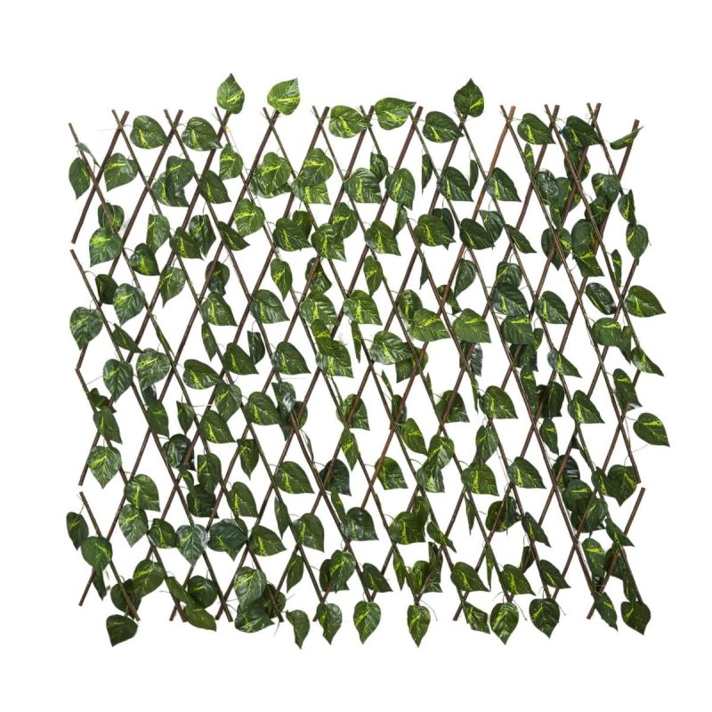 Treillis artificiel feuillage en polyéthylène vert 180x90cm