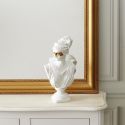 Statue buste blanc au masque doré en polyrésine (H31,5 cm)