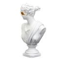 Statue buste blanc au masque doré en polyrésine (H31,5 cm)