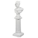 Sculpture buste blanc sur colonne en résine (H63,5 cm)
