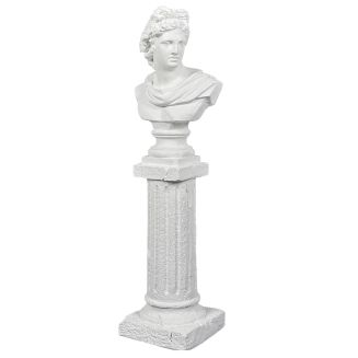 Sculpture buste blanc sur colonne en résine (H63,5 cm)