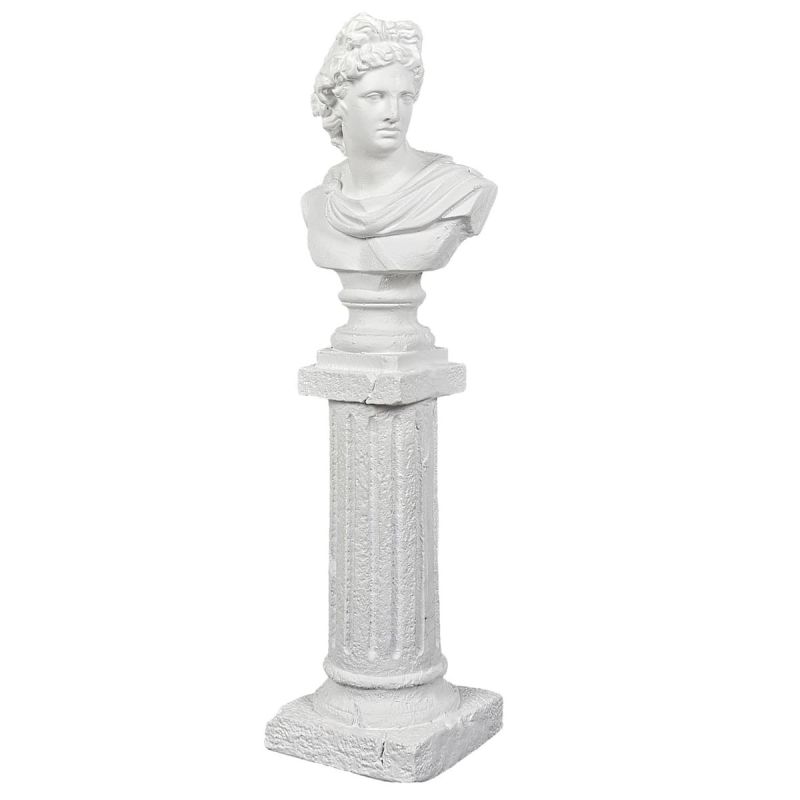 Sculpture buste blanc sur colonne en résine (H63,5 cm) Sculpture buste blanc sur colonne en résine (H63,5 cm)