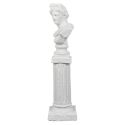 Sculpture buste blanc sur colonne en résine (H63,5 cm)