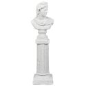 Sculpture buste blanc sur colonne en résine (H63,5 cm)