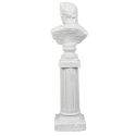 Sculpture buste blanc sur colonne en résine (H63,5 cm)
