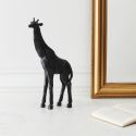 Statue girafe noir style origami en polyrésine (H40 cm)