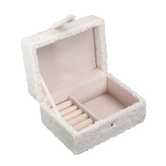 Boîte à bijoux blanc avec finitions bouclettes