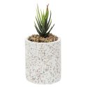 Plante grasse artificielle en polyéthylène dans un pot effet terrazzo