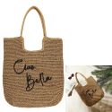 Tote bag de plage 35x45cm avec message "Ciao Bella" en maille