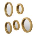 5 miroirs décoratifs muraux ronds avec encadrement doré