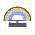 Lampe led effet neon décorative arc-en-ciel sur piles