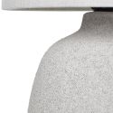 Lampe à poser en terre cuite embossée argent et abat-jour lin (H40cm)