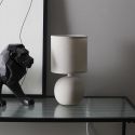 Lampe à poser céramique taupe mat (H25cm)