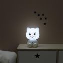 Lampe-veilleuse en forme de chat pour enfant avec 3 intensités de lumière blanche