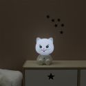 Lampe-veilleuse en forme de chat pour enfant avec 3 intensités de lumière blanche