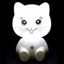Lampe-veilleuse en forme de chat pour enfant avec 3 intensités de lumière blanche