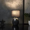 Lampe à poser ovale porcelaine gris anthracite (H30cm)