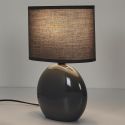 Lampe à poser ovale porcelaine gris anthracite (H30cm)