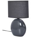 Lampe à poser ovale porcelaine gris anthracite (H30cm)