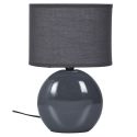 Lampe à poser ovale porcelaine gris anthracite (H30cm)