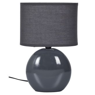 Lampe à poser ovale porcelaine gris anthracite (H30cm)
