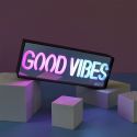 Lampe led effet neon décorative good vibes sur piles