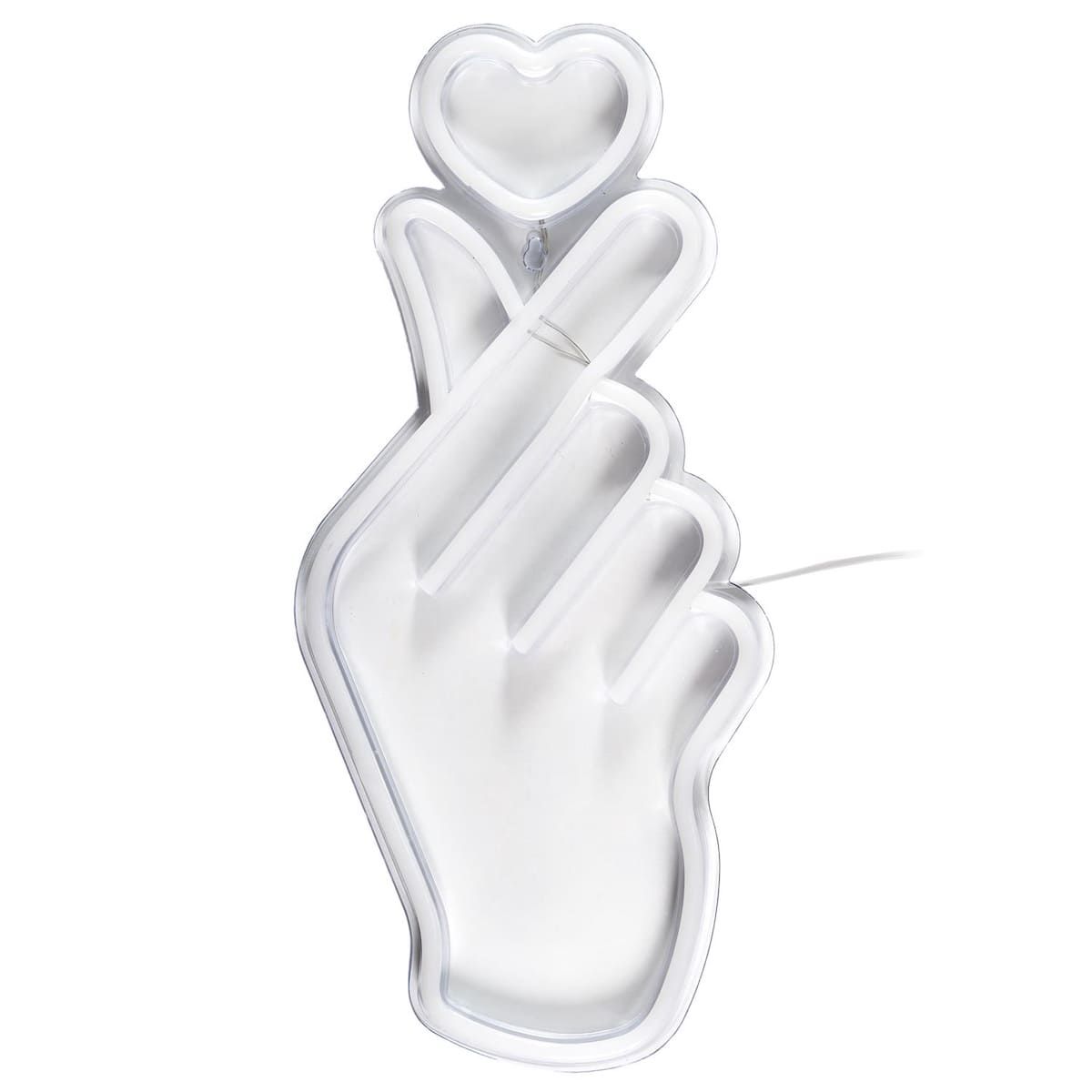 Lampe led effet néon mural coeur sur la main avec port USB - Altobuy.fr