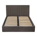 HARVEY - Lit coffre 140x190cm 22 lattes avec tête de lit 114cm tissu velours gris