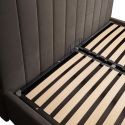 HARVEY - Lit coffre 160x200cm 22 lattes avec tête de lit 114cm tissu velours gris