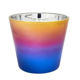 Bougie parfumée effet électroplagage multicolore (H8,3cm)senteur Rêve Poudré