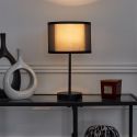 Lampe à poser en métal noir avec double abat-jour (H31,5cm)