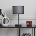 Lampe à poser en métal noir avec double abat-jour (H31,5cm)