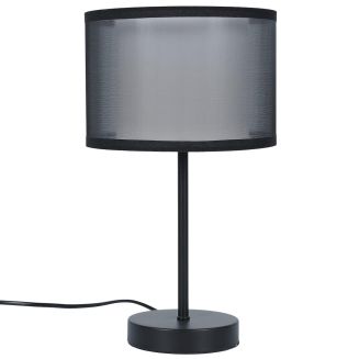 Lampe à poser en métal noir avec double abat-jour (H31,5cm)