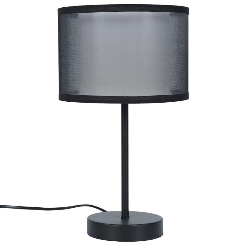 Lampe à poser en métal noir avec double abat-jour (H31,5cm)