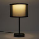 Lampe à poser en métal noir avec double abat-jour (H31,5cm)