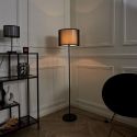Lampadaire en métal noir avec double abat-jour (H150cm)