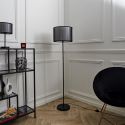 Lampadaire en métal noir avec double abat-jour (H150cm)