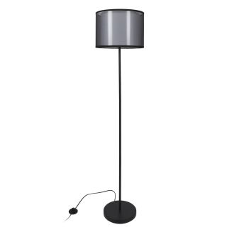 Lampadaire en métal noir avec double abat-jour (H150cm)