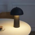 Lampe à poser champignon polyéthylène gris perle (H32cm)