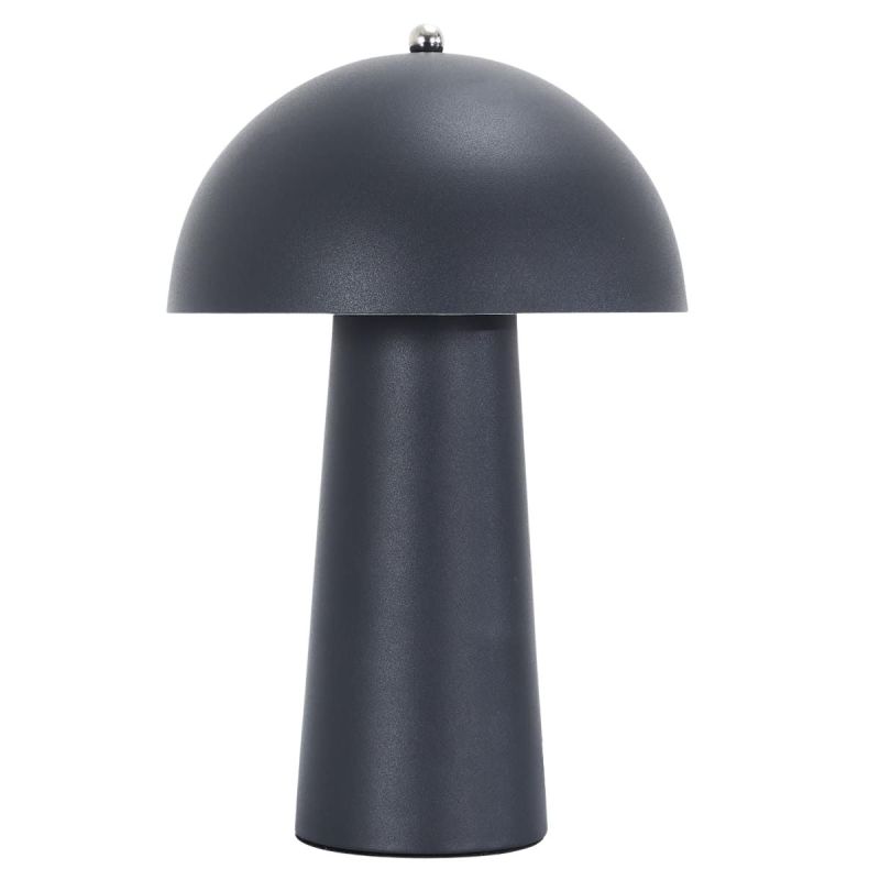 Lampe à poser champignon polyéthylène gris perle (H32cm)